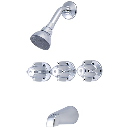 Central Brass Three Handle Tub & Shower Set in Chrome 868